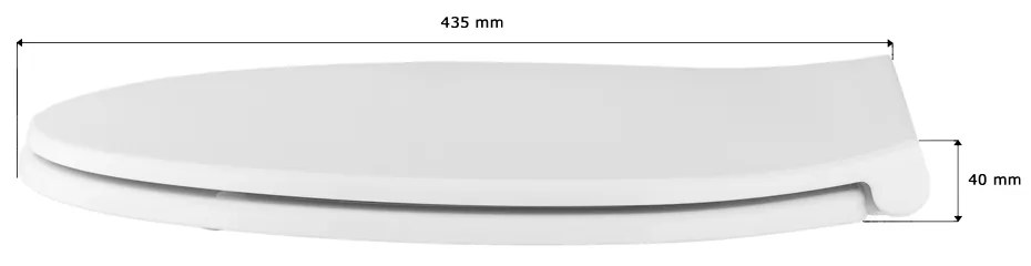 Gamma Porto, toaletné WC sedátko 445x370mm z polypropylénu s pomalým zatváraním, biela, GMA-PORTO