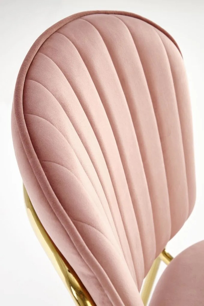 JEDÁLENSKÁ STOLIČKA SENNA RUŽOVÁ + ZLATÉ NOHY