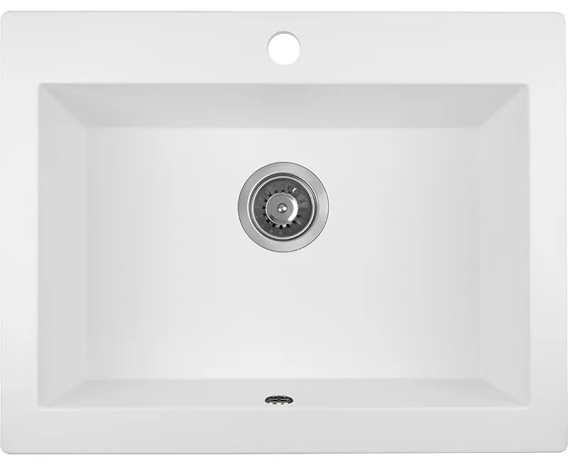 Laveo Komodo, 1-komorový granitový drez 635x490x221 mm, biela, LAV-SBK_610T