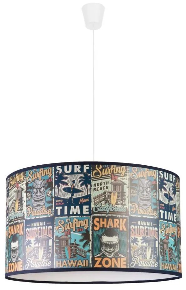 Duolla - Detský luster na lanku PRINT M 1xE27/40W/230V pr. 35 cm plagáty