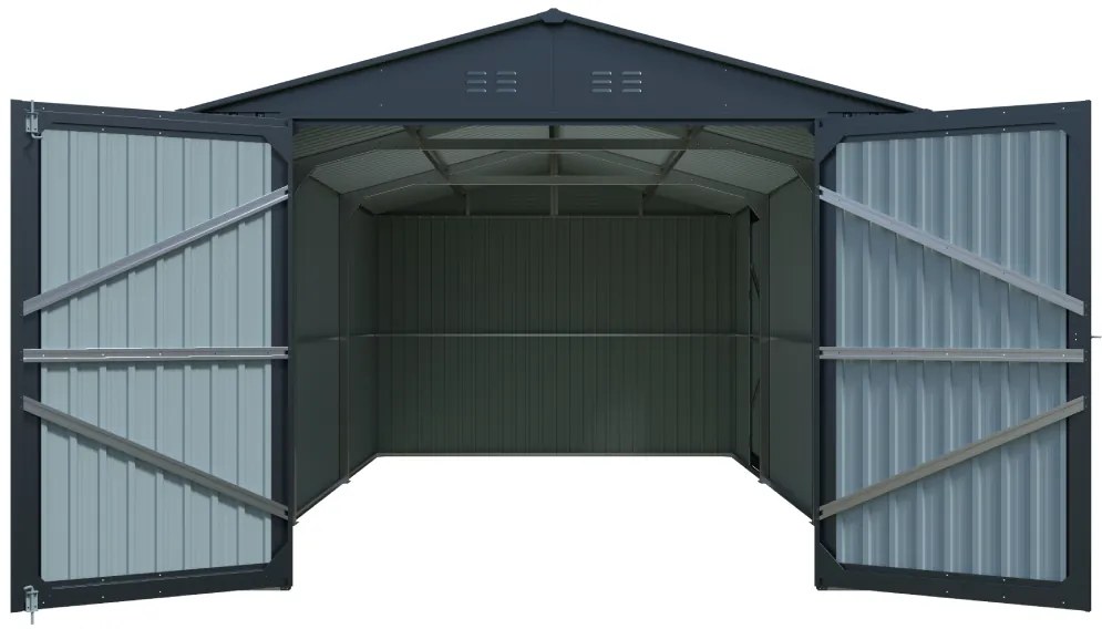 Plechová garáž BestBerg AG-18A / 18 m² / 602 x 300 x 232 cm / sivá