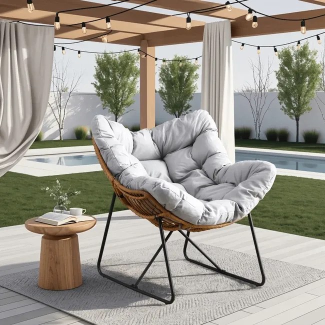 Záhradné relaxačné kreslo Lauren šedá