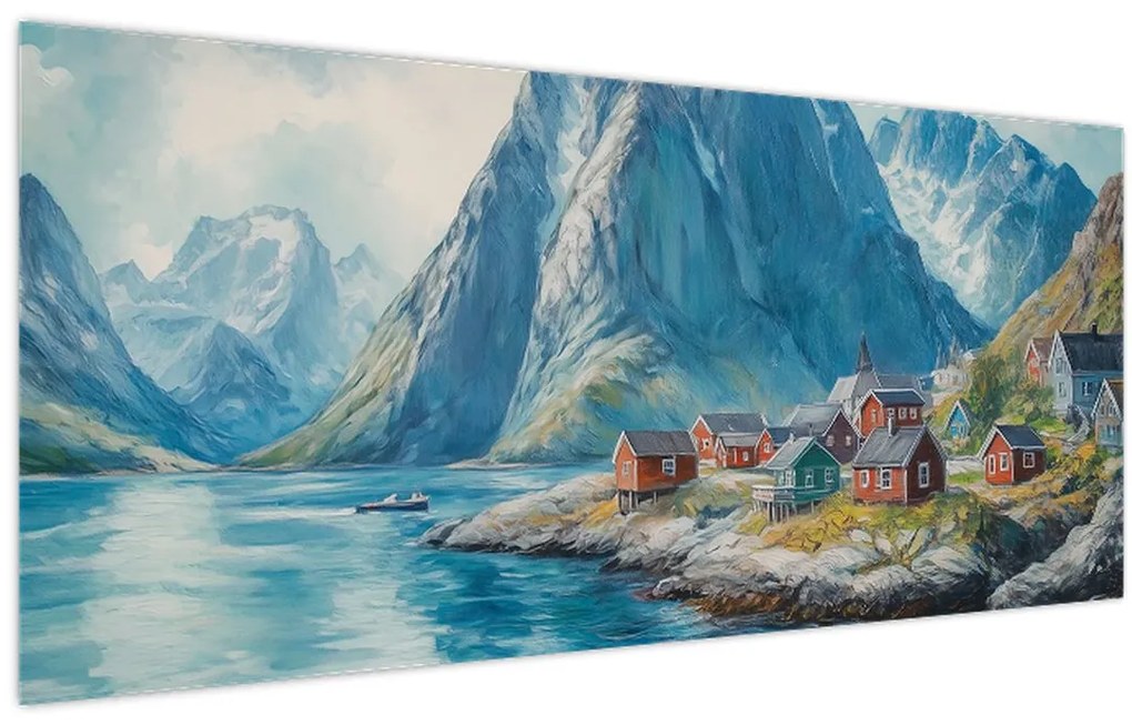 Obraz - Nórska dedinka (120x50 cm)