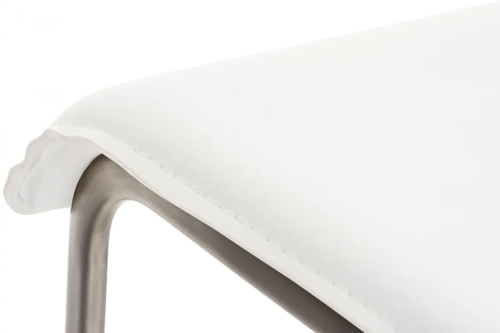 Barová stolička Limon nerez - Biela