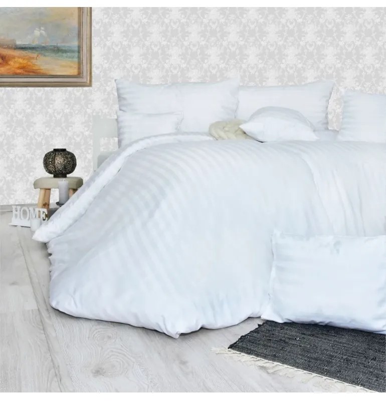 Obliečky damaškové biele EMI, Francúzsky set1 200x220 + 2x (70x90)