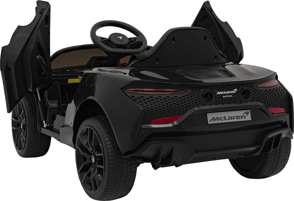 Ramiz McLaren Artur batéria pre deti čierna + pohon 4x4 + diaľkové ovládanie + pomalý štart + EVA + LED Audio