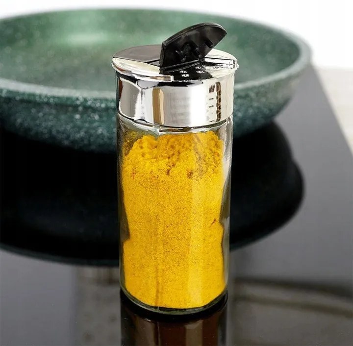 2. akosť - Korenička, sklenená, s čiernym viečkom a sypátkom, 100 ml SPICE BLACK