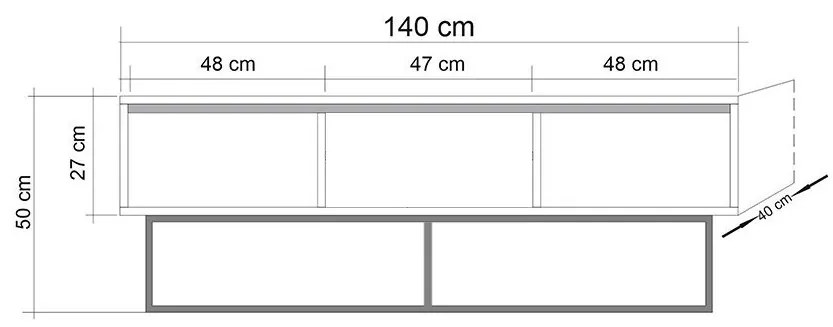 TV stolík/skrinka Mila 140. Vlastná spoľahlivá doprava až k Vám domov. 1067164