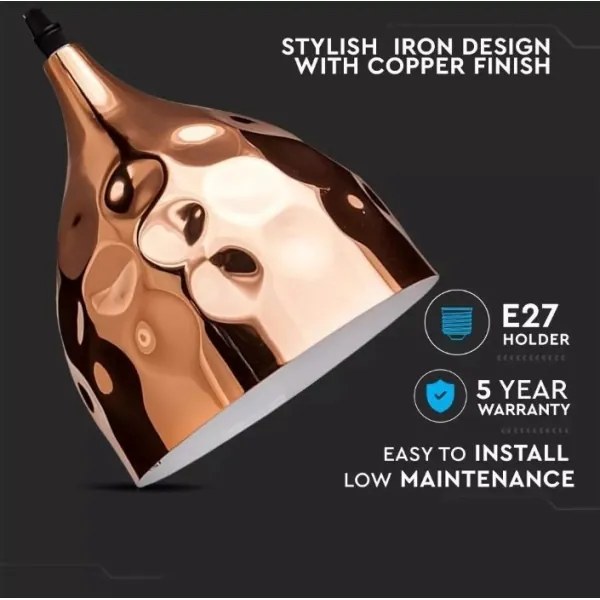 Luster na lanku 1xE27/60W/230V rosegold