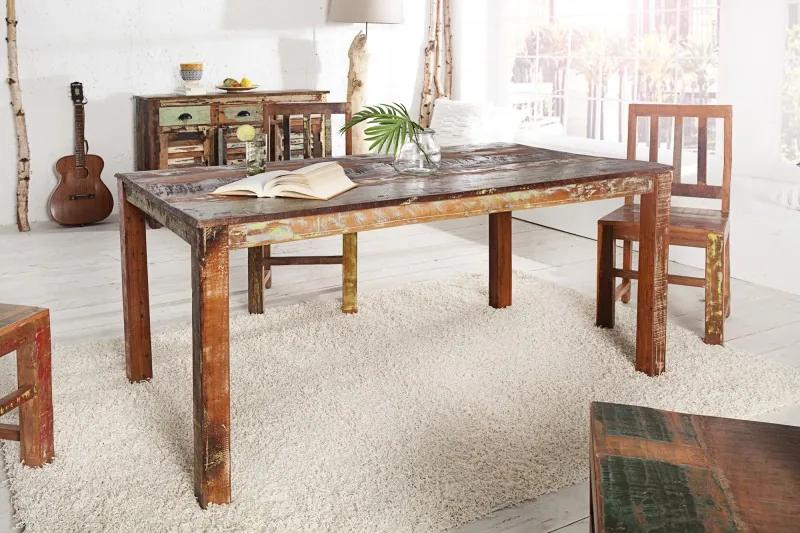 Jedálenský stôl CANOVA 160cm z masívneho recyklovaného dreva