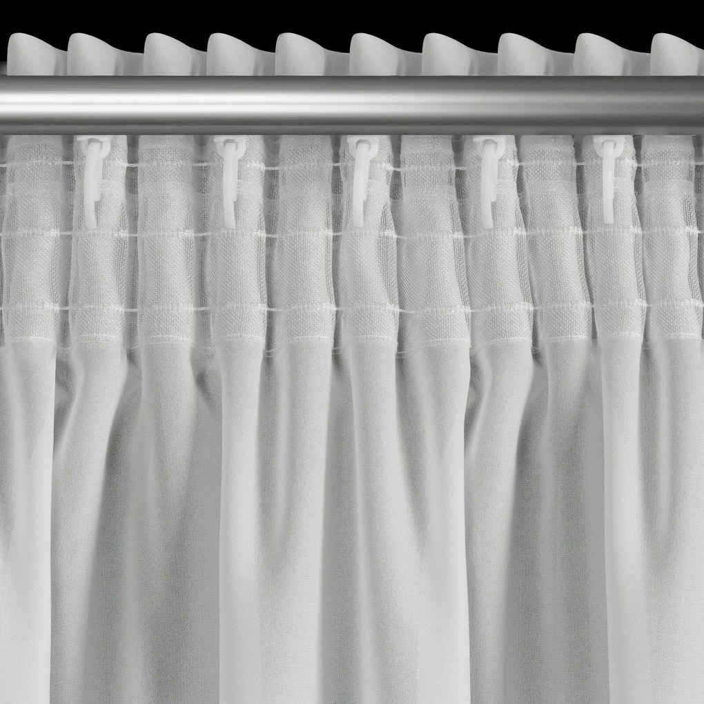 ZÁCLONA NA PÁSKE EVA MINGE ROSES, SADA 2KS 140X270 CM BIELA