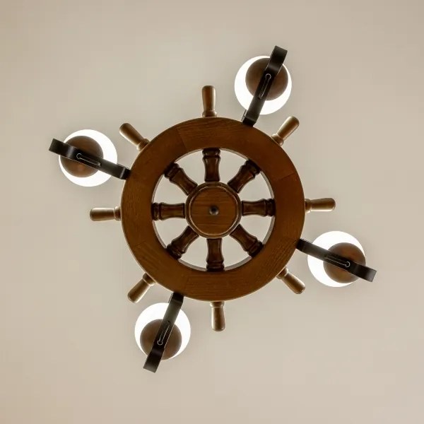 Brilagi - Luster na reťazi TIMONA 4xE14/40W/230V priemer 50 cm buk/orech