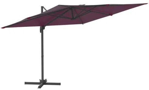 vidaXL LED konzolový slnečník bordovočervený 400x300 cm-