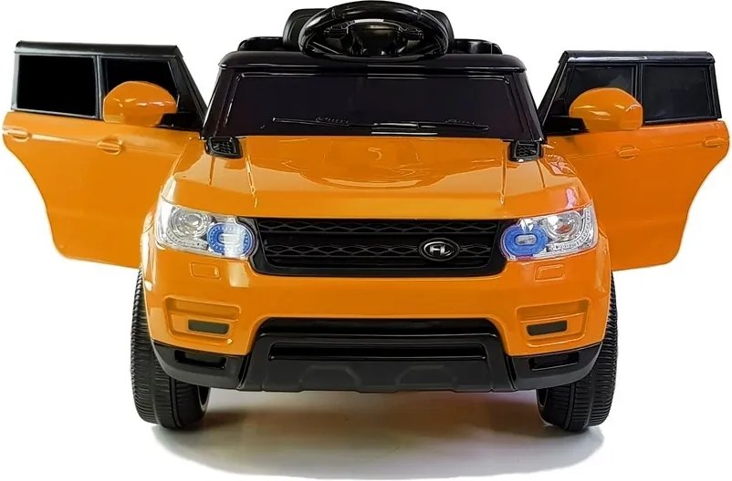 LEAN CARS Elektrické autíčko HL1638 pre deti LED MP3 ovládač oranžové