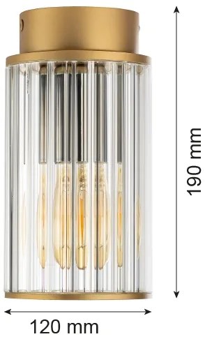 Argon 8774 - Vonkajšie stropné svietidlo NORFOLK 1xE27/15W/230V IP44 zlatá