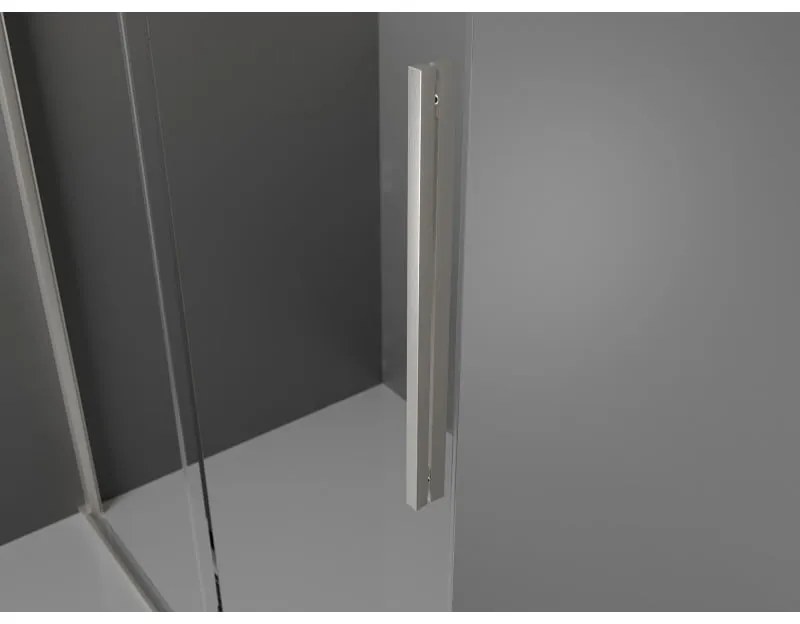 Mexen Velar, sprchový kút s posuvnými dverami 160 x 75 cm, 8mm šedé sklo, brúsená oceľ, 871-160-075-41-97