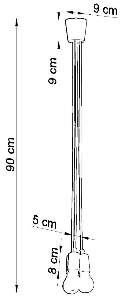 Závesné svietidlo Diego 3, biele telo svietidla