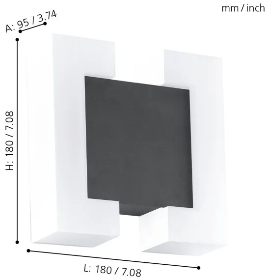 Eglo 95988 - LED Vonkajšie nástenné svietidlo SITIA 2xLED/4,8W