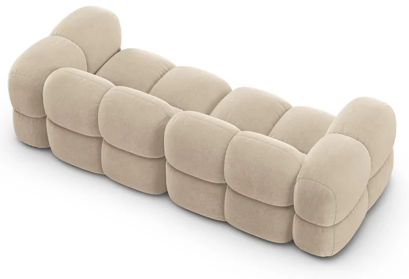 Béžová zamatová pohovka 250 cm Loretto – Cosmopolitan Design