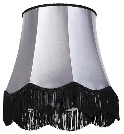 Hodvábny tienidlo čierny so sivou 45 cm - Granny