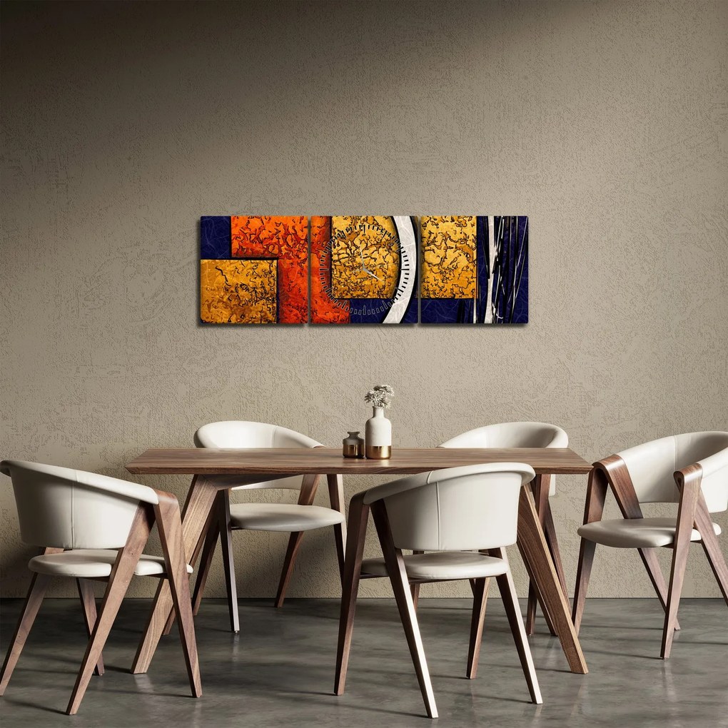 Obraz abstrakcie (s hodinami) (90x30 cm)