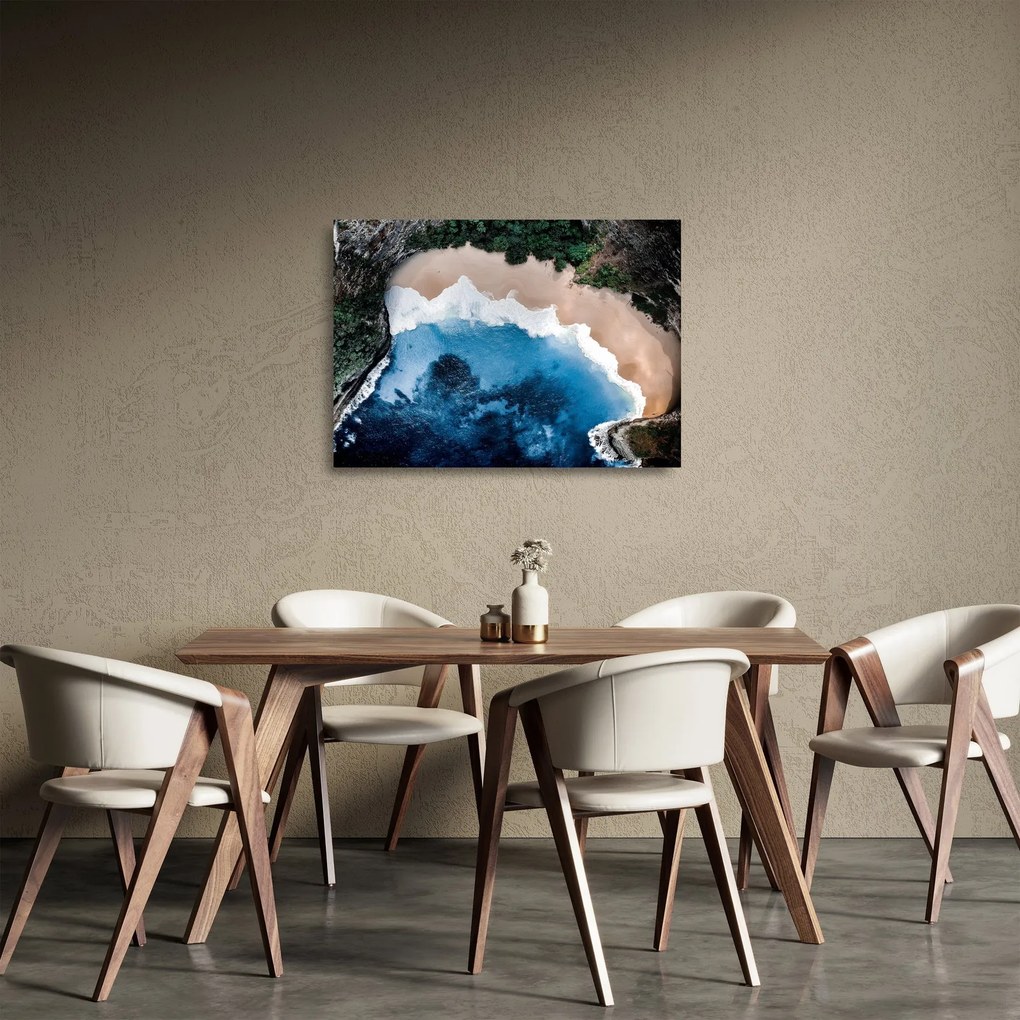 Sklenený obraz pláže Nusa Penida, Indonézia (70x50 cm)