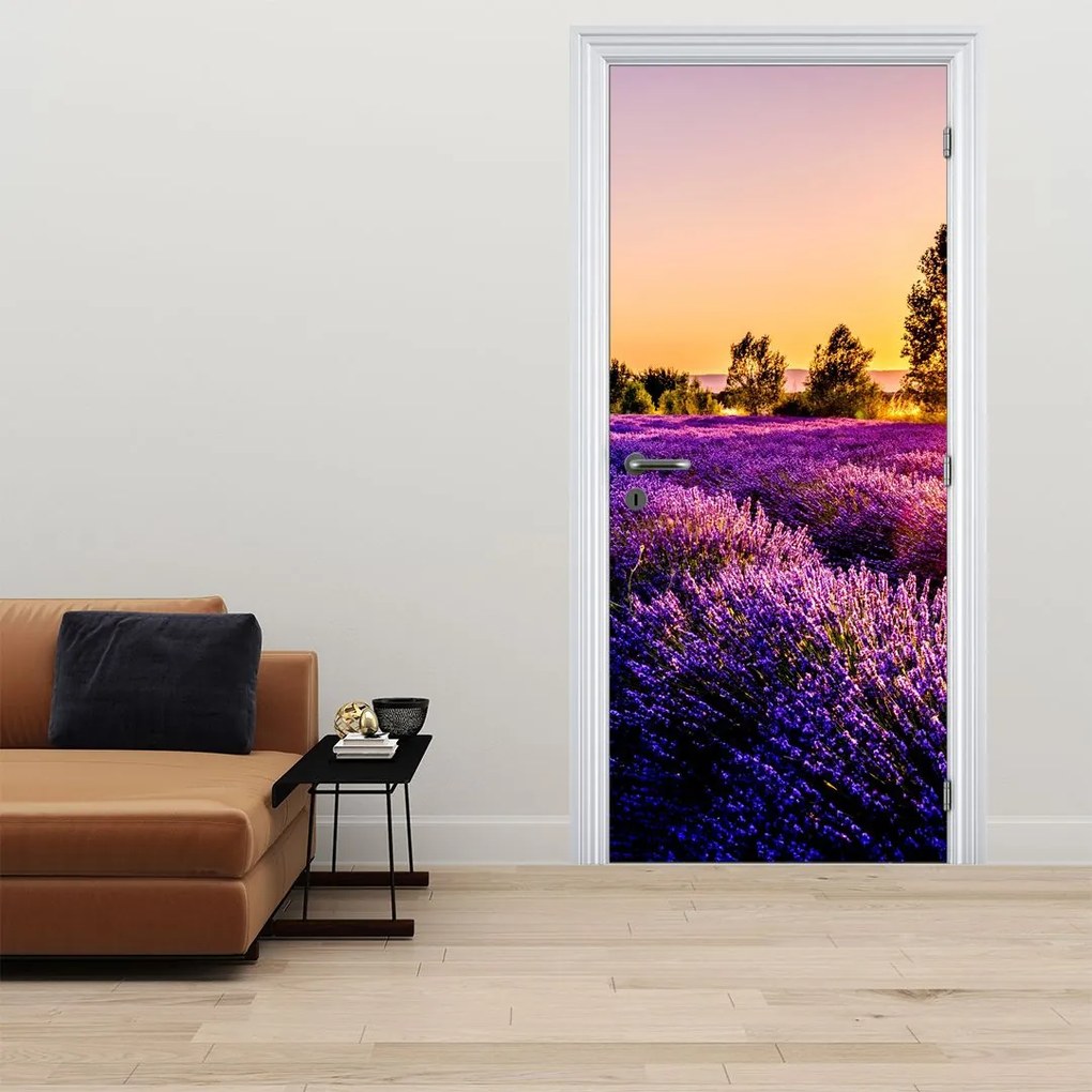 Fototapeta na dvere - Levanduľové pole (95x205cm)