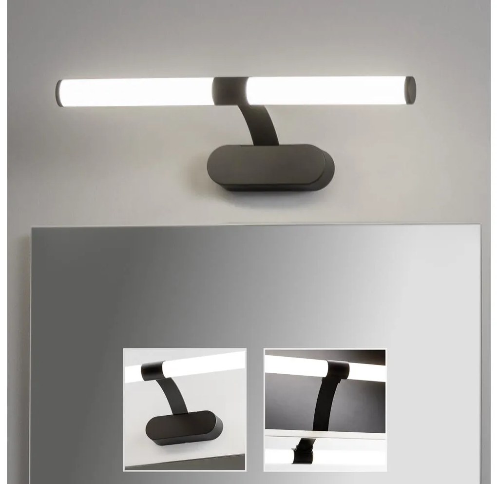 Brilagi - LED Kúpeľňové osvetlenie zrkadla TUBEO LED/6W/230V 40 cm IP44 čierna BG2212