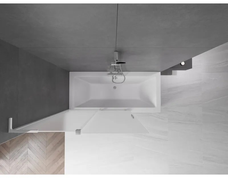 Mexen Velar L, 2-krídlová posuvná vaňová zástena 120 x 150 cm, 8mm sklo námraza, chrómová, 896-120-003-31-01