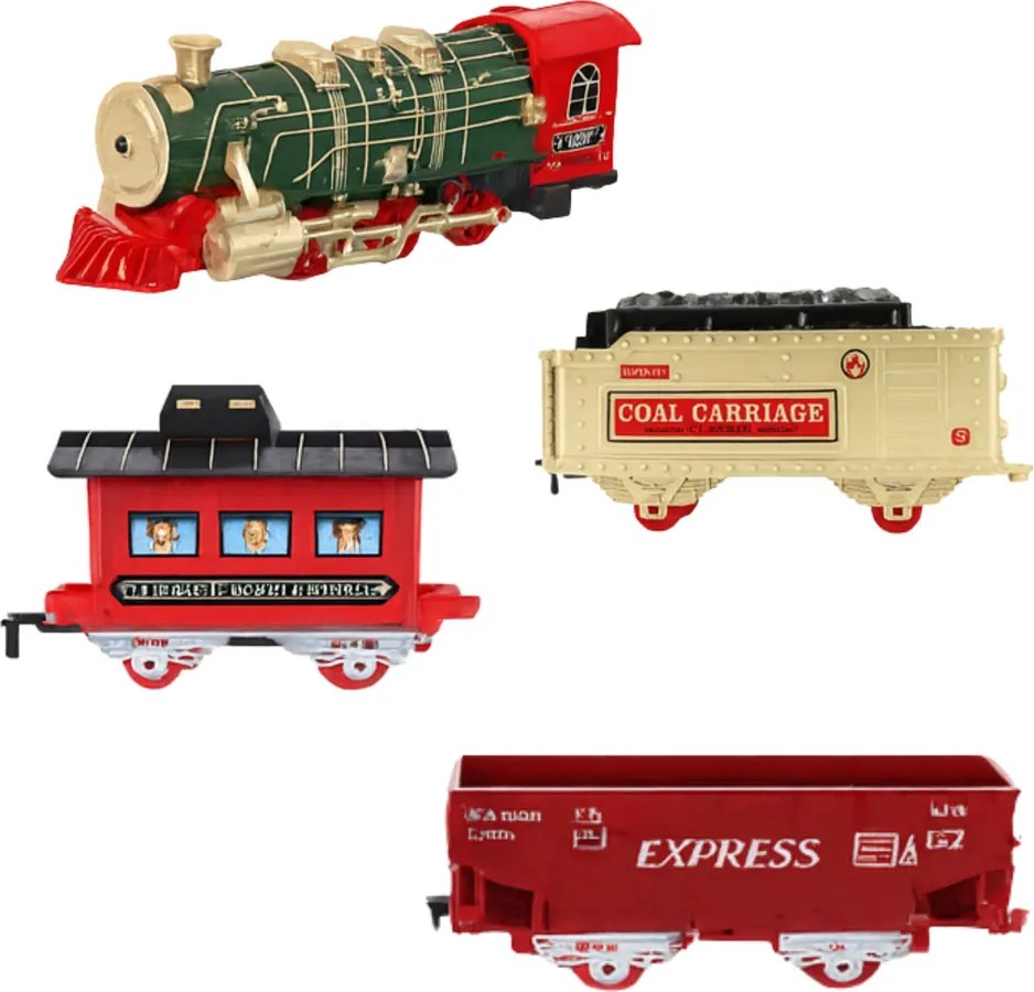 LEAN Toys Elektrický vlak Klasický vlak Svetlá Zvuky Dym 24 el.