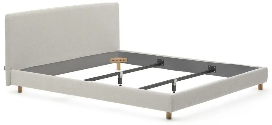 Sivá čalúnená dvojlôžková posteľ bez roštu 180x200 cm Valma – Kave Home