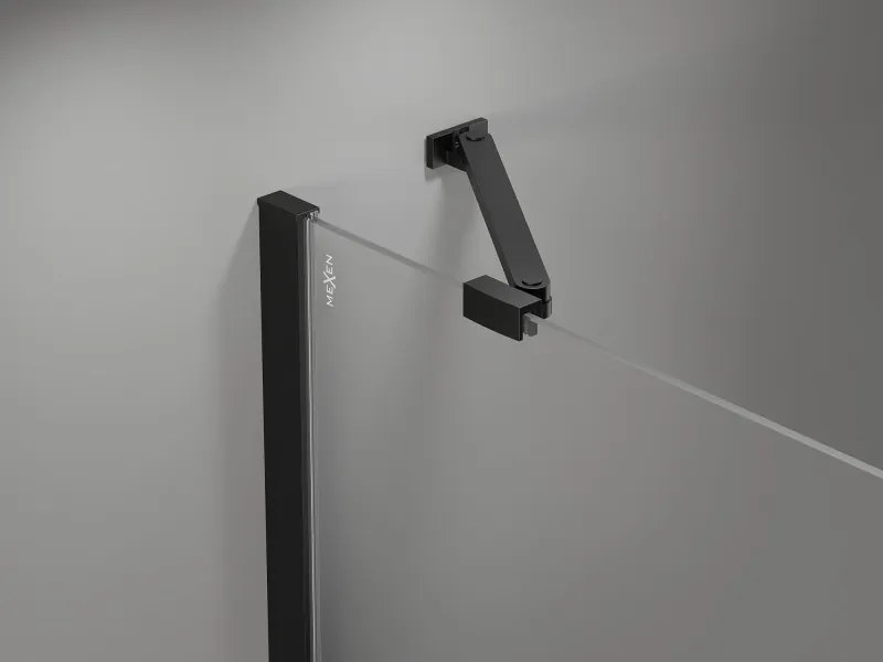 Mexen, Mexen Mist Duo výklopný sprchový kút 120 x 100 cm, čierna mriežka - 8A4-120L-100P-70-77