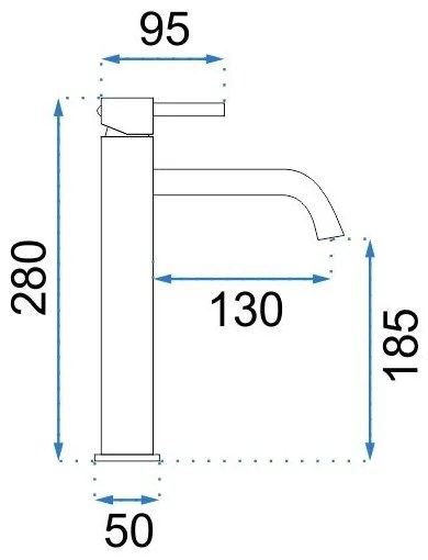 REA-B4103 - Umývadlová batéria LUNGO 28 cm čierna