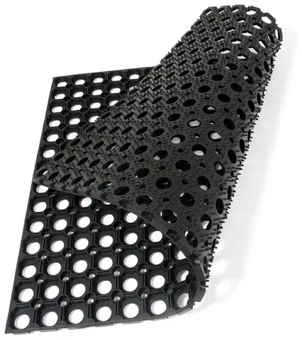 Gumová čistiaca rohož Honeycomb 60 x 80 x 1,6 cm, čierna