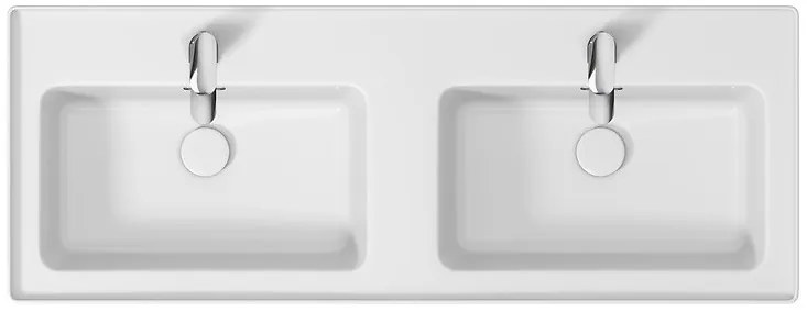 Cersanit Crea, skrinkové dvoj-umývadlo 120,5 x 45,5 cm, biela, K673-006
