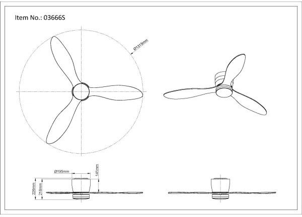Globo 03666S - LED Stm. stropný ventilátor ARMANDO LED/20W/230V 3000-6500K + DO