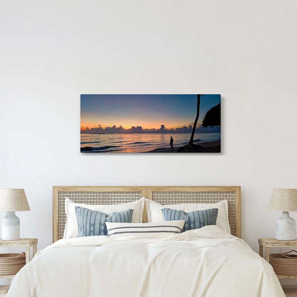 Obraz ženy na pláži (120x50 cm)