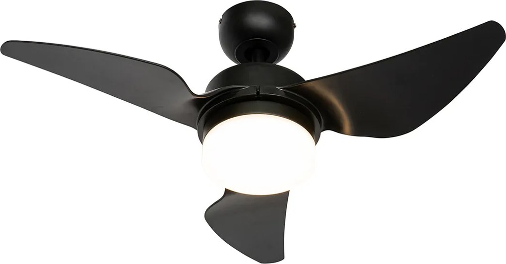 Stropný ventilátor čierny 86,7 cm vrátane LED stmievateľný s diaľkovým ovládaním - Yuki