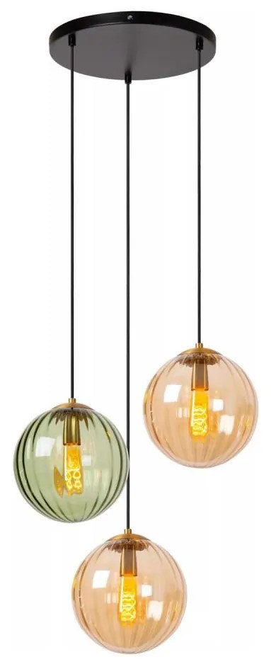 Lucide 45493/03/33 - Luster na lanku MONSARAZ 3xE27/40W/230V zelená/béžová