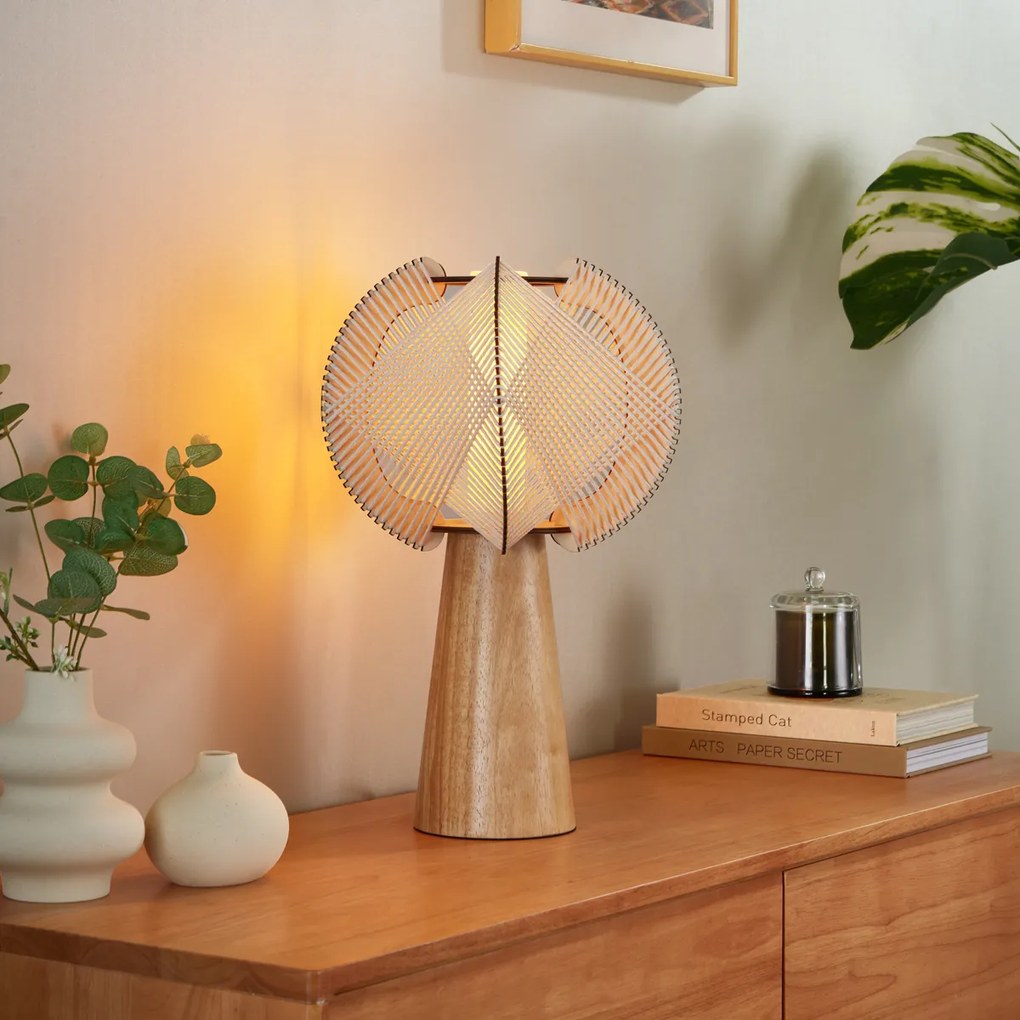 Japandi stolná lampa béžová 45 cm - Gertie