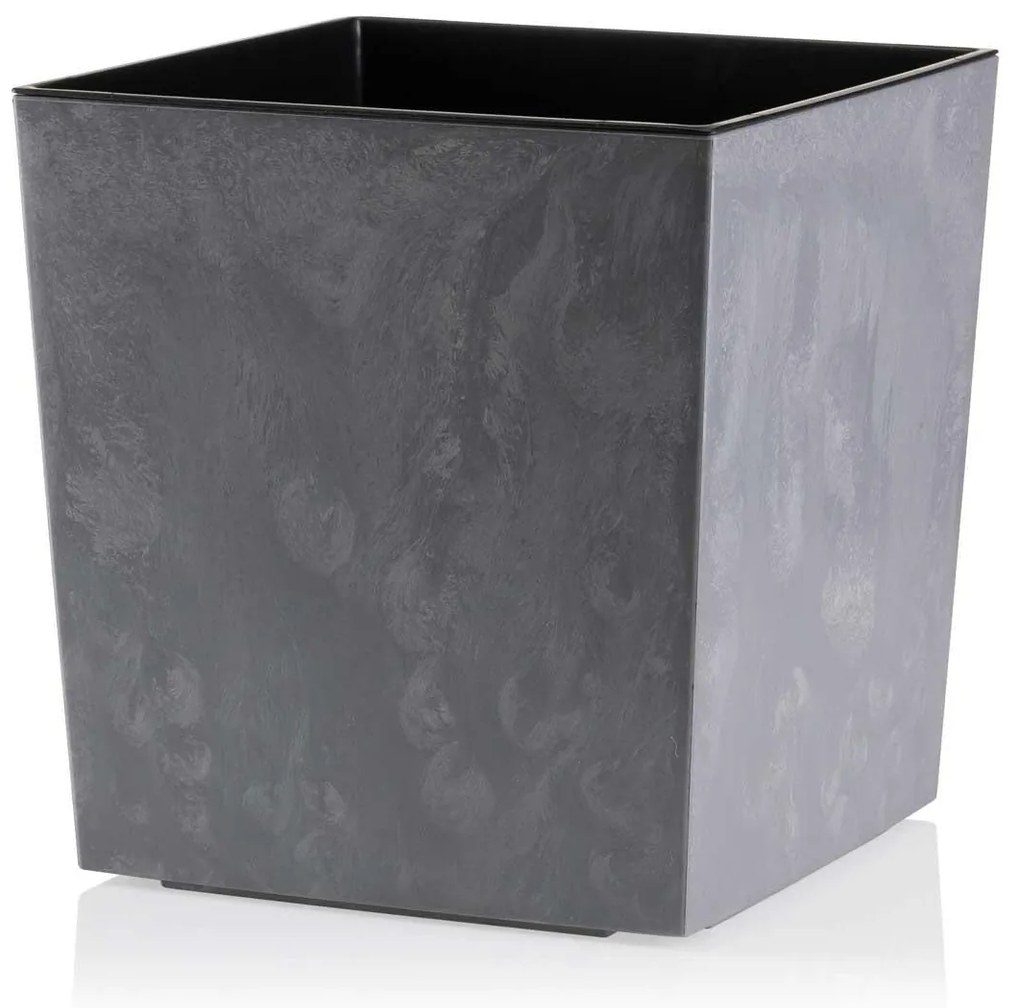 PLASTOVÝ KVETINÁČ FLORE 25X25 CM IMITÁCIA BETÓNU SIVÁ