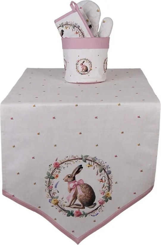 Behúň na stôl zajac s kvetmi Easter Whispers Collection - 50*160 cm