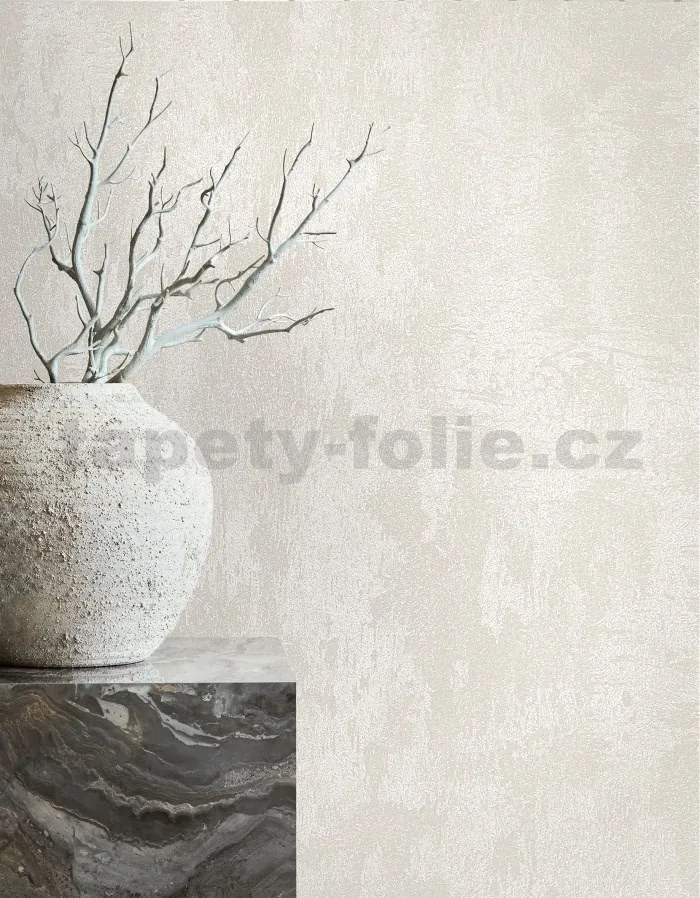 Vliesové tapety na stenu City Glow 34272, rozmer 10,05 m x 0,53 m, benátsky štuk biela, A.S.Création