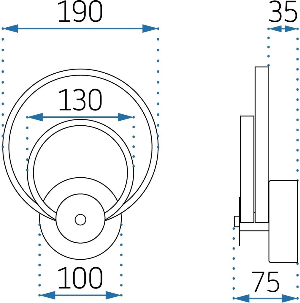 Toolight Toolight, LED nástenné svietidlo APP1042-W, čierna, OSW-03622