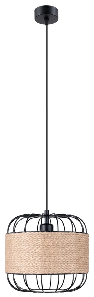 Závesné svietidlo Fost, 1x šnúra/čierne drôtené tienidlo