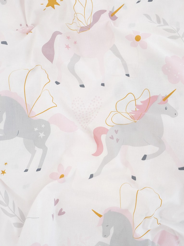 Bavlnené obliečky Renforcé do postieľky - Unicorn 100 × 135 cm, 40 x 60 cm