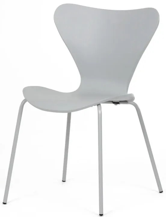 Židle jídelní, šedý plast, čtyřnohá kvová podnož