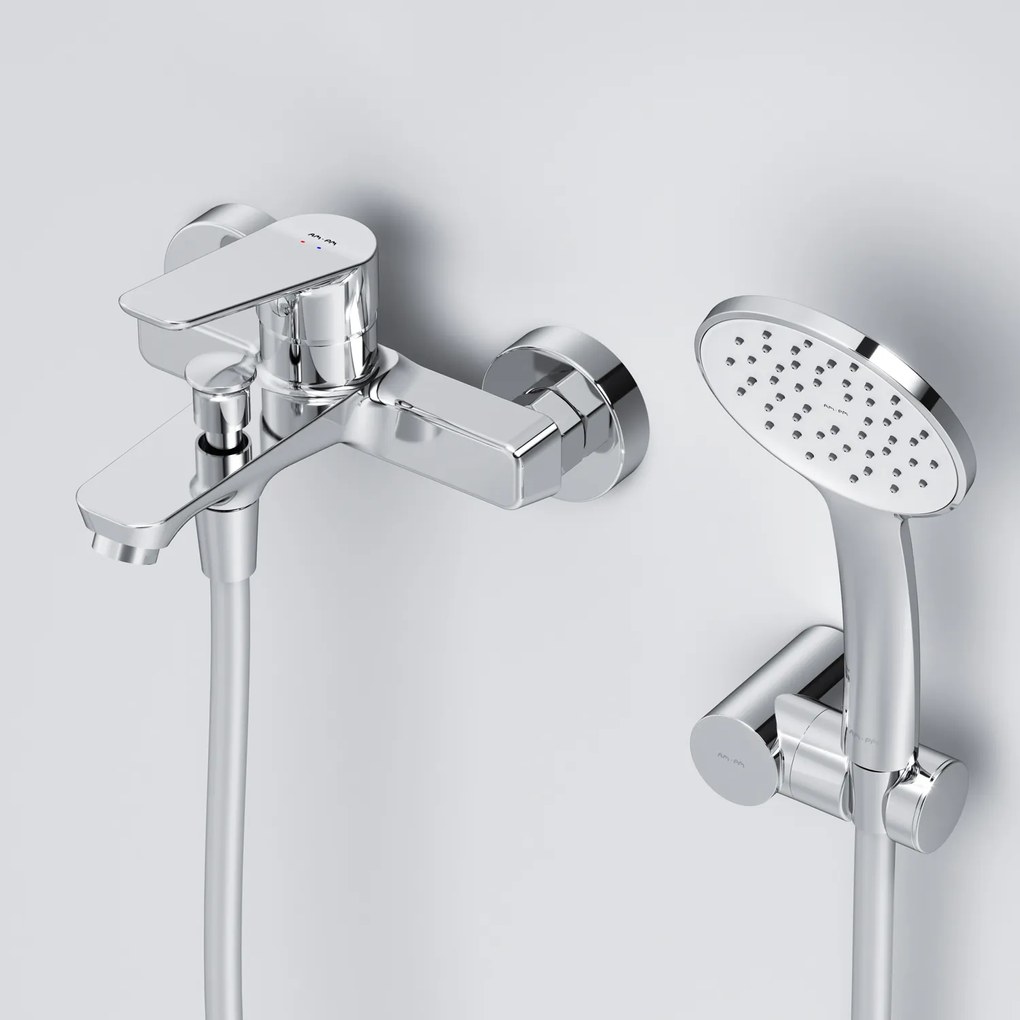 Vaňová a sprchová batéria AM.PM Hit FTA15000 s ručnou sprchou, chróm