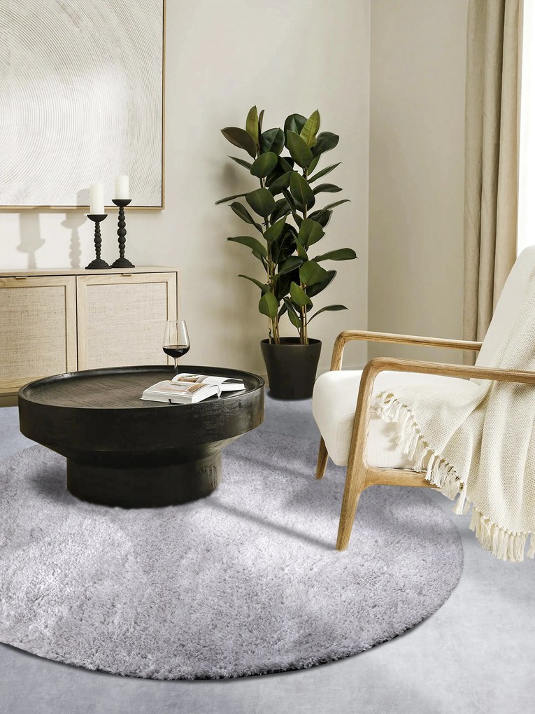 Hanse Home, Kusový koberec Myk 106113 Grey kruh, 160x160 (priemer) kruh, šedá, obývacia izba