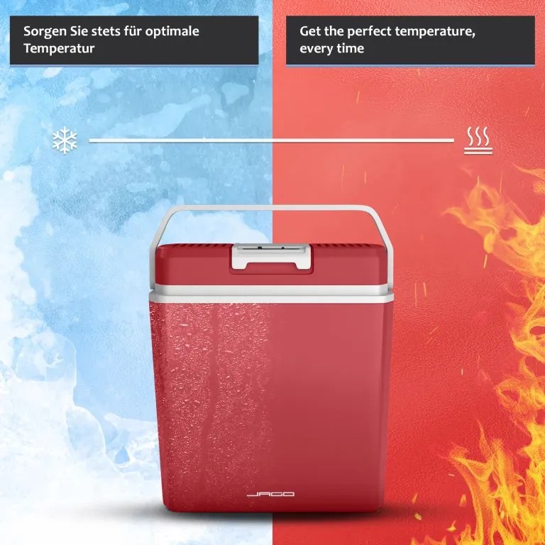 Jago Elektrický chladiaci box 2 v 1, 20 l, červená